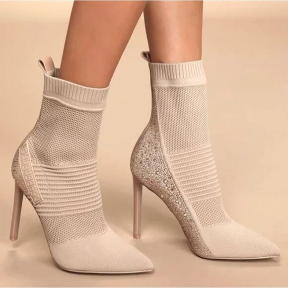 Steve Madden Maxwell Blush Rhinestone Booties - Picture 1 of 5